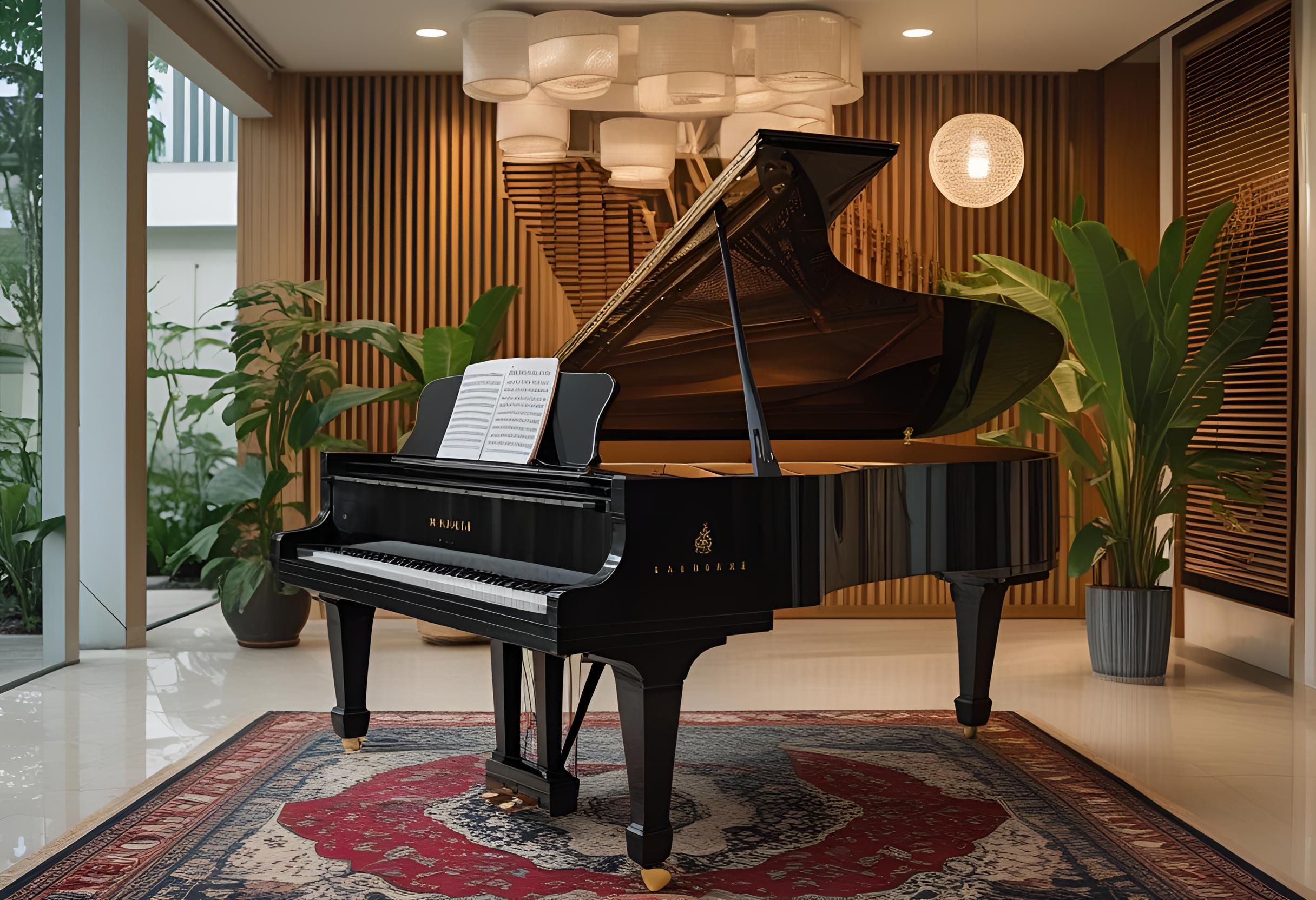 Grand piano in the Piano DoReMi showroom
